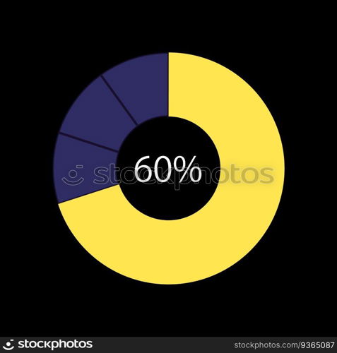 Performance assessment circle infographic design template for dark theme. Employee evaluation result. Editable pie chart with sectors. Visual data presentation. Myriad Pro-Regular font used. Performance assessment circle infographic design template for dark theme