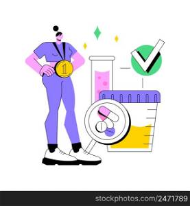 Performance drugs abstract concept vector illustration. Performance enhancing substances drugs, doping urine test, human growth hormone, anabolic steroids, take pills injections abstract metaphor.. Performance drugs abstract concept vector illustration.