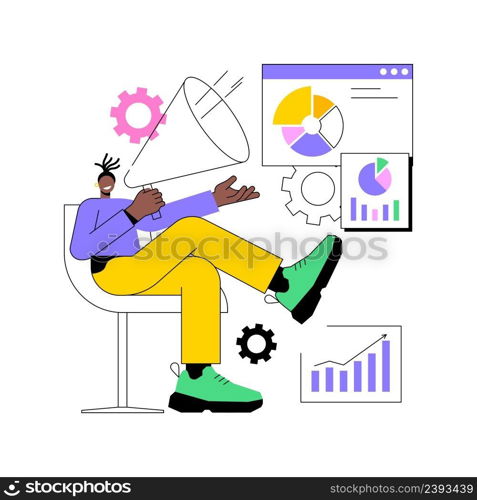 Performance marketing abstract concept vector illustration. Digital marketing strategy, performance advertising c&aign, agency website, UI element, menu bar design, landing abstract metaphor.. Performance marketing abstract concept vector illustration.