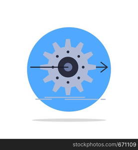 performance, progress, work, setting, gear Flat Color Icon Vector