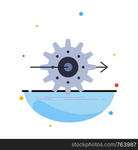 performance, progress, work, setting, gear Flat Color Icon Vector