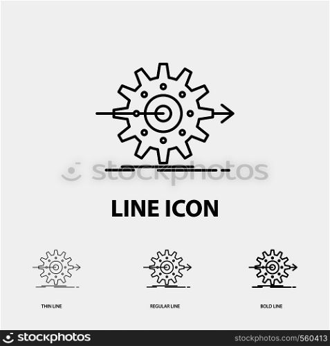 performance, progress, work, setting, gear Icon in Thin, Regular and Bold Line Style. Vector illustration. Vector EPS10 Abstract Template background