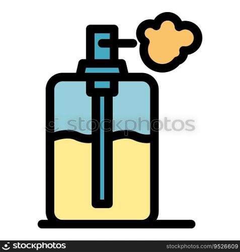Perfume bottle icon outline vector. Air clean. Purify eco color flat. Perfume bottle icon vector flat