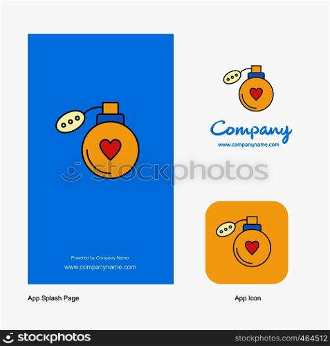 Perfume Company Logo App Icon and Splash Page Design. Creative Business App Design Elements