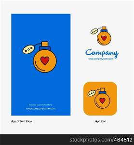 Perfume Company Logo App Icon and Splash Page Design. Creative Business App Design Elements