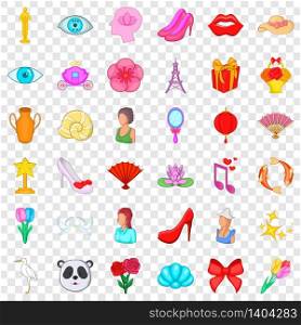 Perfume icons set. Cartoon style of 36 perfume vector icons for web for any design. Perfume icons set, cartoon style