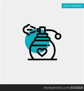 Perfume, Love, Gift turquoise highlight circle point Vector icon