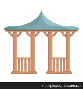 Pergola house icon cartoon vector. Wedding building. Shelter wood. Pergola house icon cartoon vector. Wedding building