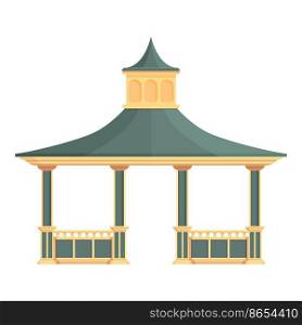 Pergola icon cartoon vector. Wedding house. Wood shelter. Pergola icon cartoon vector. Wedding house