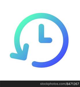 Period of time pixel perfect gradient linear ui icon. Project duration. Alarm clock. Deadline. Line color user interface symbol. Modern style pictogram. Vector isolated outline illustration. Period of time pixel perfect gradient linear ui icon
