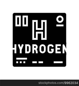 periodic table element hydrogen glyph icon vector. periodic table element hydrogen sign. isolated contour symbol black illustration. periodic table element hydrogen glyph icon vector illustration