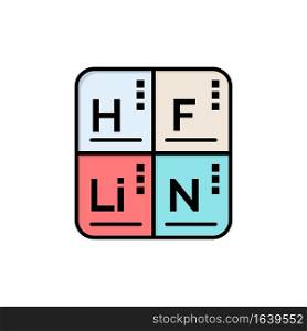 Periodic, Table, Elements, Medical  Flat Color Icon. Vector icon banner Template