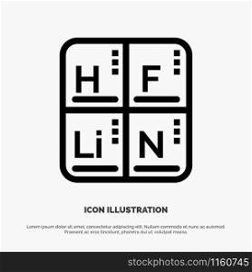 Periodic, Table, Elements, Medical Line Icon Vector