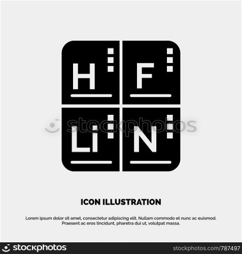 Periodic, Table, Elements, Medical solid Glyph Icon vector