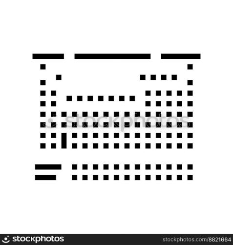 periodic table glyph icon vector. periodic table sign. isolated symbol illustration. periodic table glyph icon vector illustration
