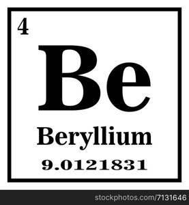 Periodic Table of Elements - Beryllium Vector illustration eps 10.. Periodic Table of Elements - Beryllium Vector illustration eps 10