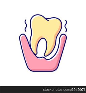 Periodontology RGB color icon. Tooth problems. City family dentistry. Gum disease. Professional stomatology poccupation. Dental surgery. Dental equipment. Isolated vector chalkboard illustration. Periodontistry RGB color icon