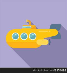 Periscope submarine icon flat vector. Sea boat. Marine deep. Periscope submarine icon flat vector. Sea boat