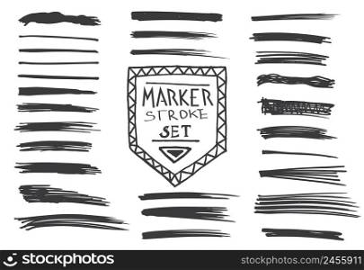 Permanent marker. Marker stroke. Vector illustration