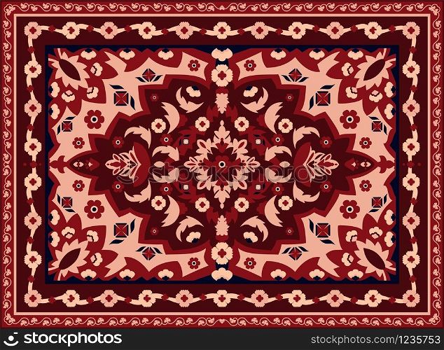 Persian carpet. Indian rug and arabesque abstract border texture, vintage eastern geometric pattern for interior floor fabric. Vector luxury geometric texture decoration vintage mosaic. Persian carpet. Indian rug and arabesque abstract border texture, vintage eastern geometric pattern for interior floor fabric. Vector luxury geometric texture