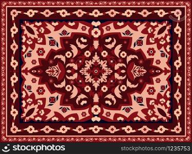 Persian carpet. Indian rug and arabesque abstract border texture, vintage eastern geometric pattern for interior floor fabric. Vector luxury geometric texture decoration vintage mosaic. Persian carpet. Indian rug and arabesque abstract border texture, vintage eastern geometric pattern for interior floor fabric. Vector luxury geometric texture