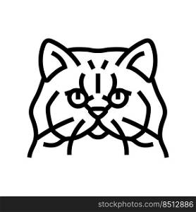 persian cat cute pet line icon vector. persian cat cute pet sign. isolated contour symbol black illustration. persian cat cute pet line icon vector illustration