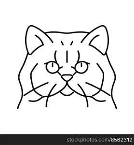 persian cat cute pet line icon vector. persian cat cute pet sign. isolated contour symbol black illustration. persian cat cute pet line icon vector illustration