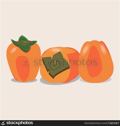 Persimmons on the light background.