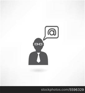 person and e-mail icon