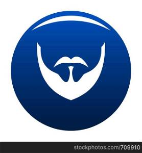Person beard icon vector blue circle isolated on white background . Person beard icon blue vector