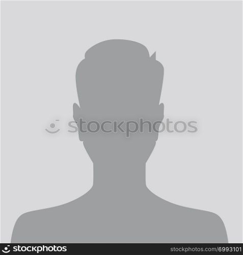 Person gray photo placeholder man silhouette on gray background