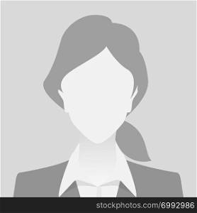 Person gray photo placeholder woman in costume on gray background