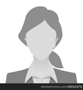 Person gray photo placeholder woman in costume on white background