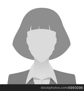 Person gray photo placeholder woman in costume on white background