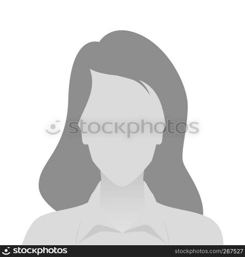 Person gray photo placeholder woman in shirt on white background