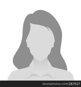 Person gray photo placeholder woman in shirt on white background