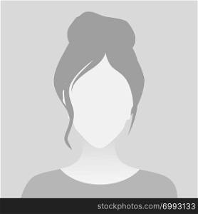 Person gray photo placeholder woman in T-shirt on gray background