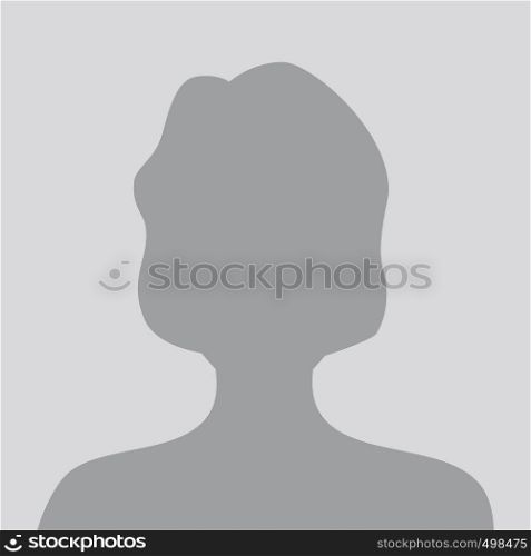 Person gray photo placeholder woman silhouette on gray background