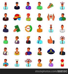 Person icons set. Cartoon style of 36 person vector icons for web isolated on white background. Person icons set, cartoon style