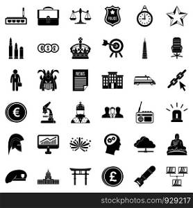 Person icons set. Simple style of 36 person vector icons for web isolated on white background. Person icons set, simple style