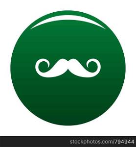 Person mustache icon. Simple illustration of person mustache vector icon for any design green. Person mustache icon vector green