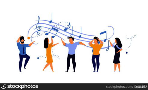 Person people vector illustration dance party woman and man. Happy friend fun disco club music dancer cartoon group celebration. Character background concert rejoice concept. Entertainment activity