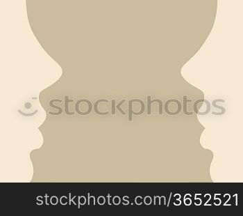 person silhouette on brown background, vector illustration