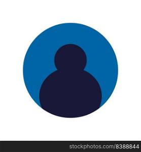 Person user vector icon and business man illustration avatar symbol. Social web profile sign and human head internet pictogram. Communication office silhouette member worker and simple isolated