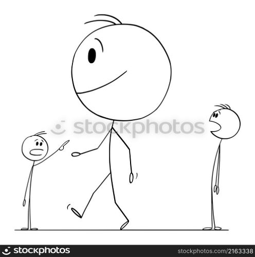Person with big head walking on the street, individuality concept, vector cartoon stick figure or character illustration.. Person With Big Head Walking on the Street, Vector Cartoon Stick Figure Illustration
