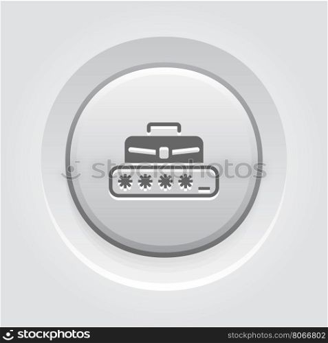 Personal Access Icon. Grey Button Design.. Personal Access Icon. Grey Button Design. Security Concept with a Briefcase and a Password box. Isolated Illustration. App Symbol or UI element.