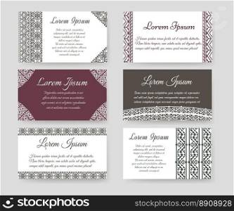 Personal cards with ethnic design. Personal cards with ethnic design vector set