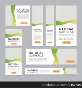 Personal care natural products web banner design template. Vector flyer with text space. Advertising placard with customized copyspace. Printable poster for advertising. Quicksand font used. Personal care natural products web banner design template