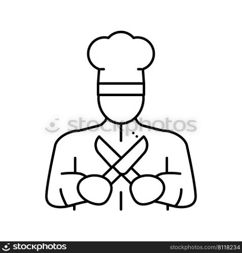 personal chef line icon vector. personal chef sign. isolated contour symbol black illustration. personal chef line icon vector illustration