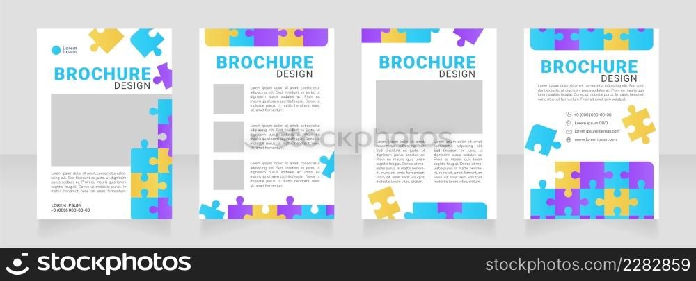 Personal communication improve blank brochure design. Template set with copy space for text. Premade corporate reports collection. Editable 4 paper pages. Roboto Black, Roboto, Nunito Light fonts used. Personal communication improve blank brochure design